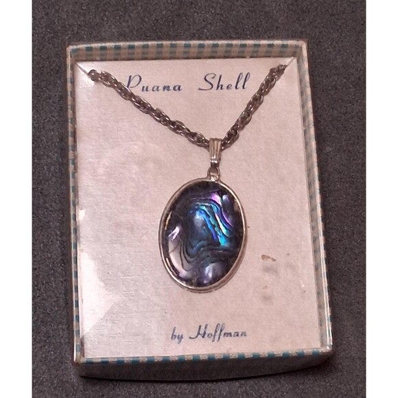Vintage Hoffman Puana Shell Abalone Necklace Boxed - Picture 2 of 5
